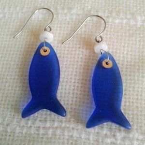 Blue Fish Earrings
